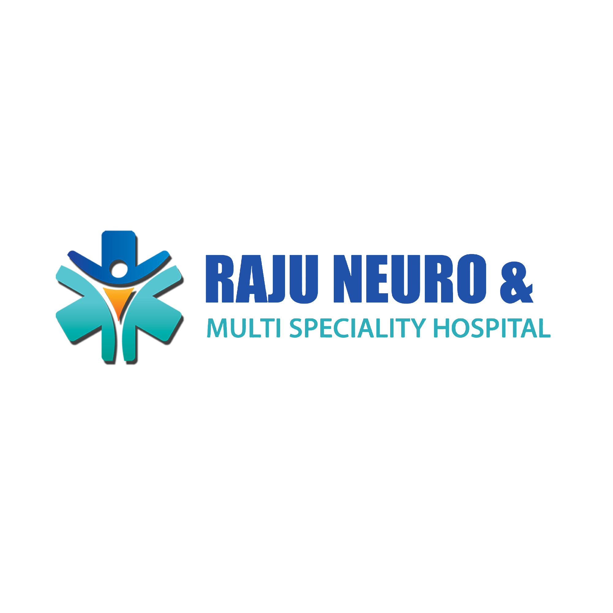 raju neuro & multi speciality hospital, logo & name in english